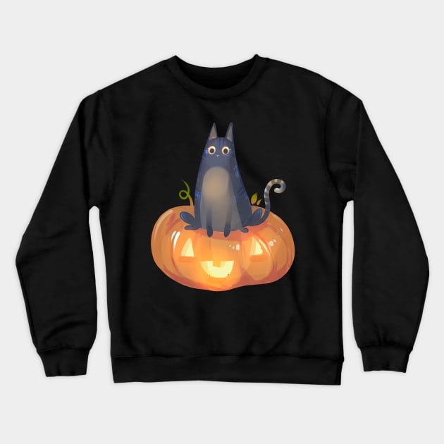 Spooky Season Kitty Crewneck Sweatshirt by Claire Lin